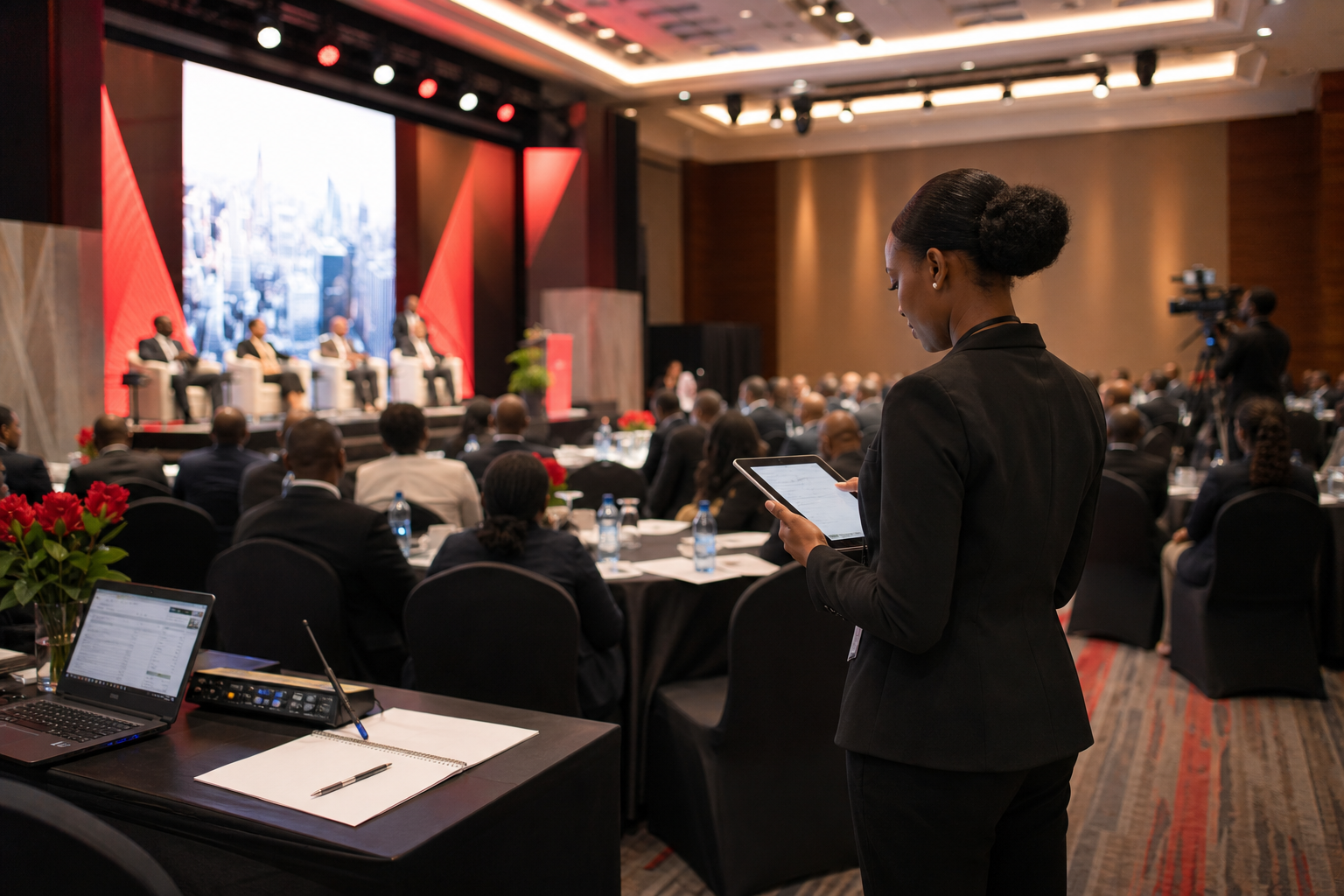 Professional conference managed with careful event coordination